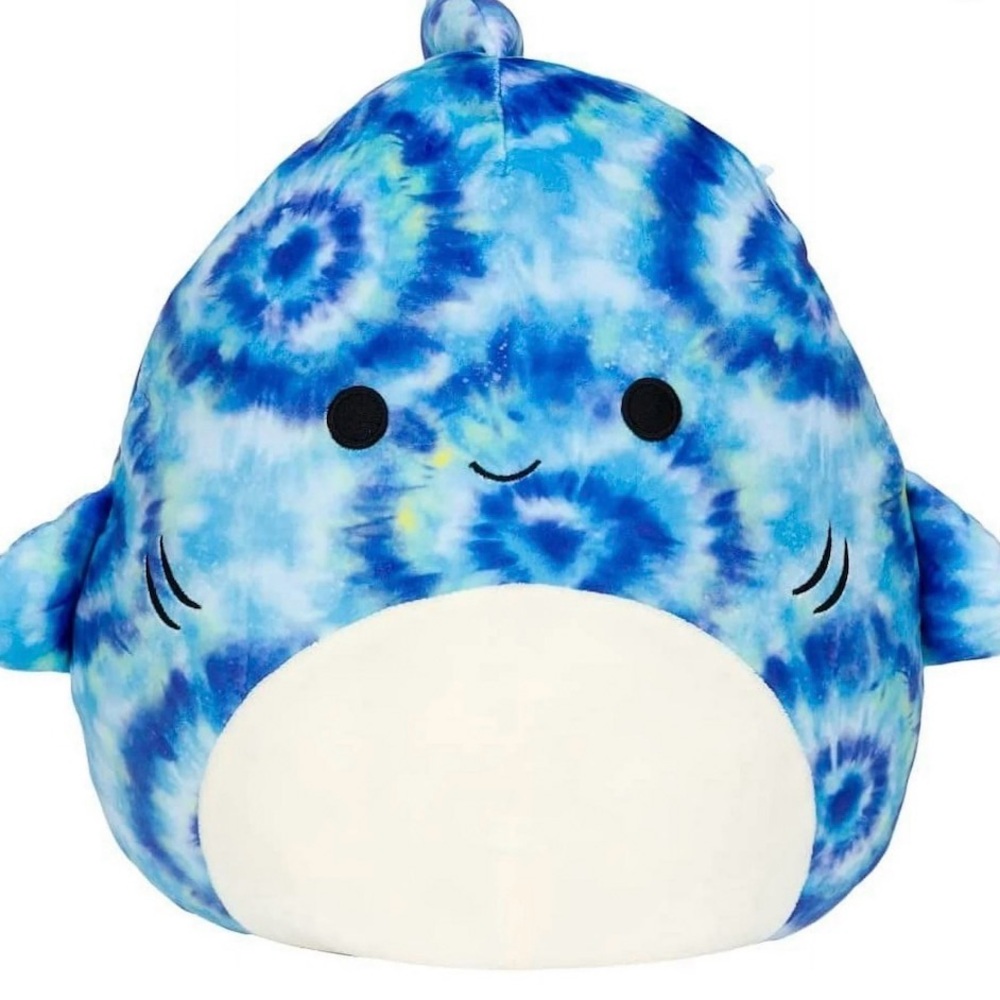 Kellytoy Tie-Dye Blue and White Plush Shark